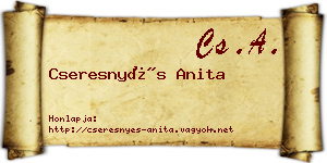 Cseresnyés Anita névjegykártya