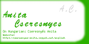 anita cseresnyes business card